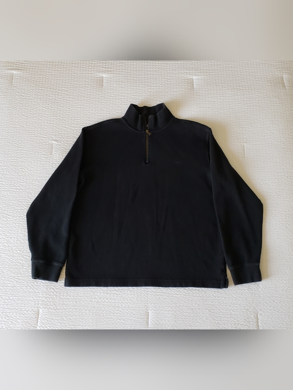 RODD & GUNN Men's Australian Cotton 1/4 Zip Pullover Mock Neck Sweater (L) Black
